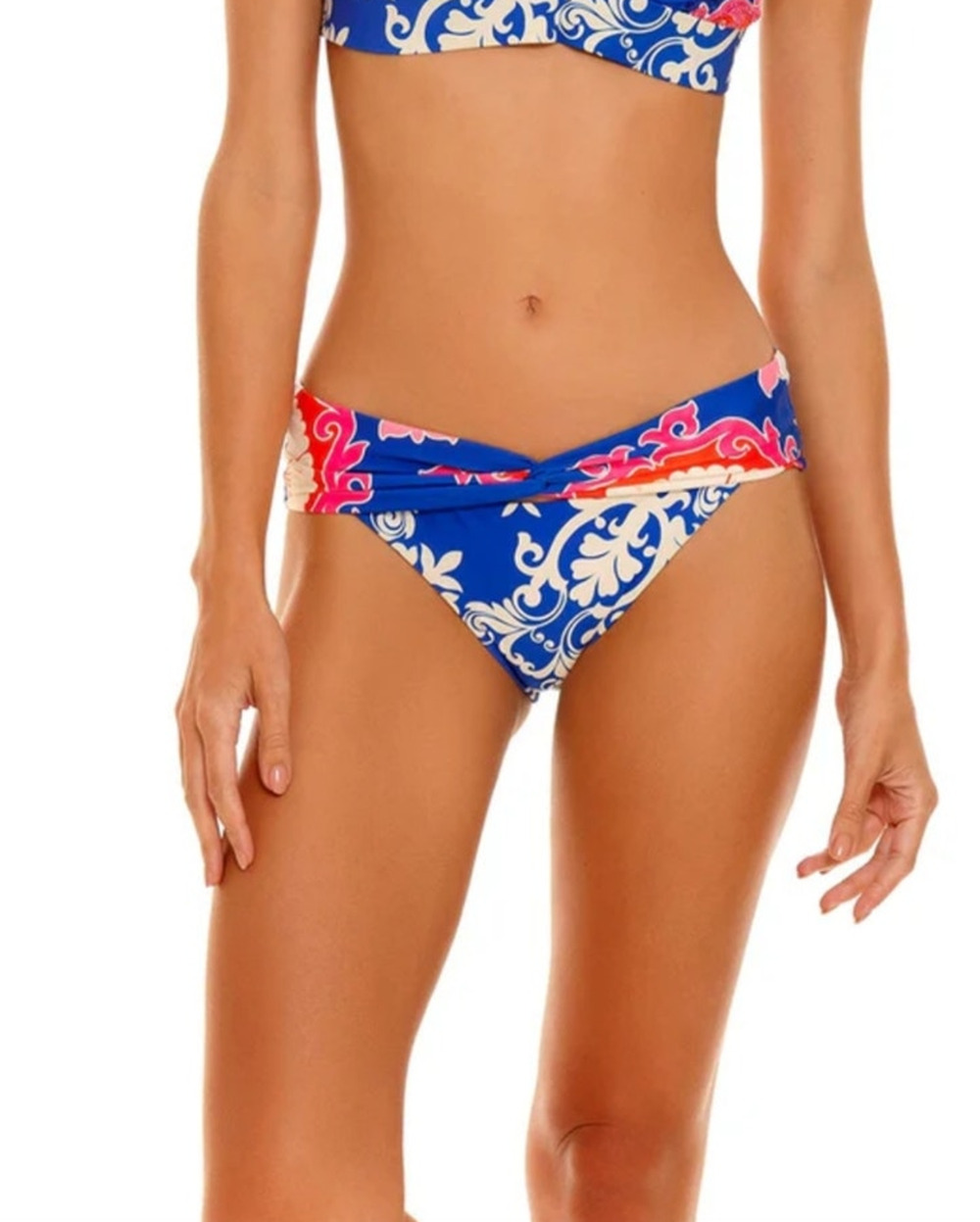 Agua Bendita Lana Eames Bikini Bottom in Blue Pink Size Large NWT